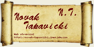 Novak Tapavički vizit kartica
